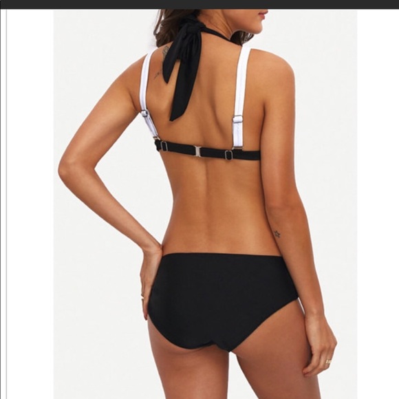Black & White CrissCross Colorblock Bikini - Picture 3 of 3